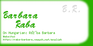 barbara raba business card